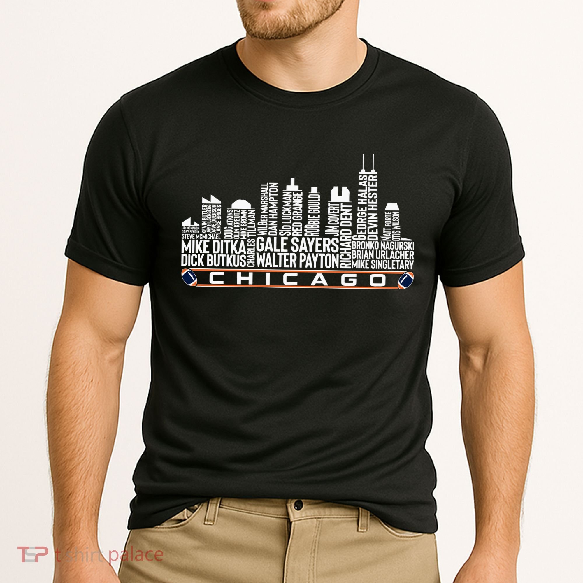 Chicago Football Legend Chicago Skyline Cooling Performance Crew T-Shirt