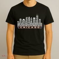 Chicago Football Legend Chicago Skyline T-Shirt thumb 3