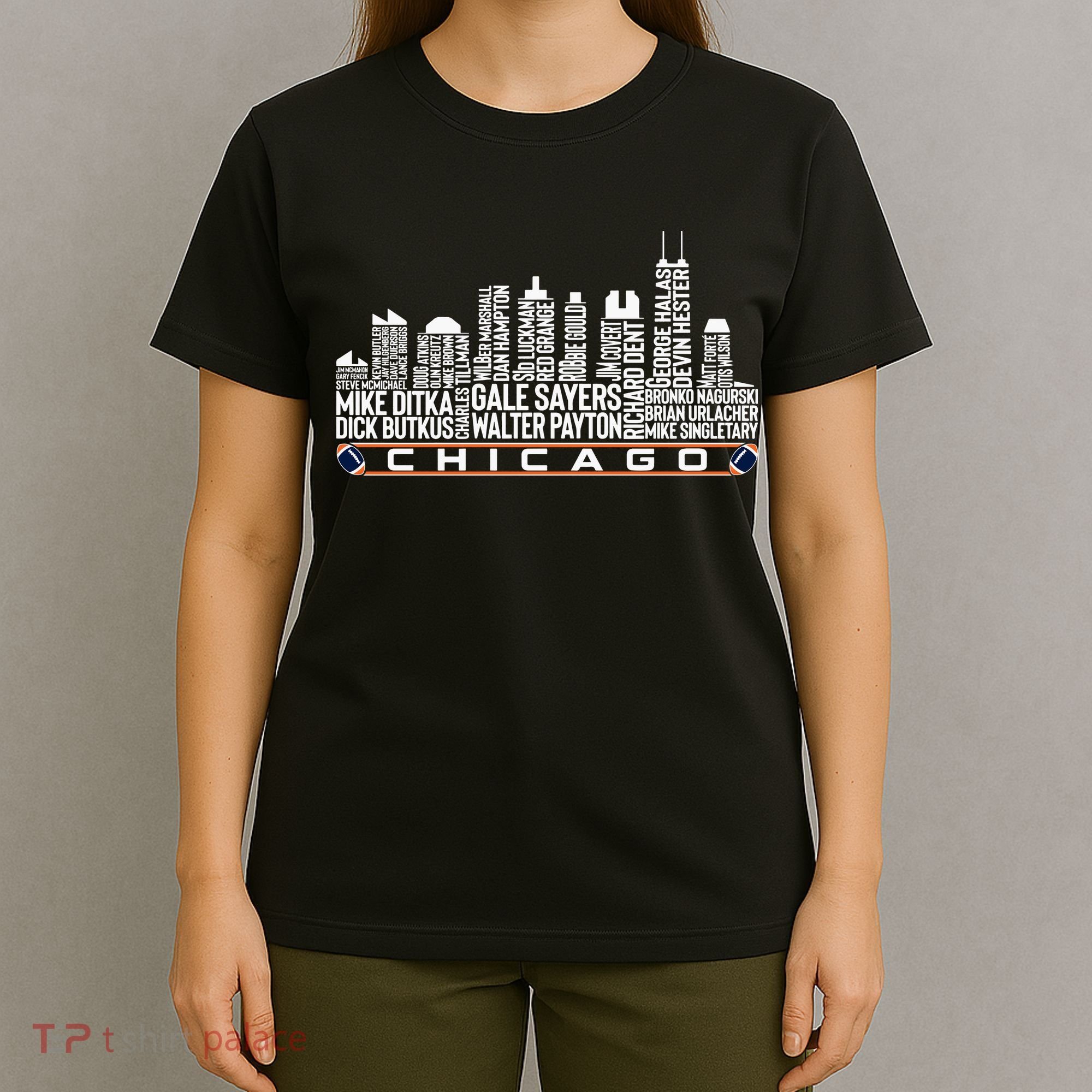Chicago Football Legend Chicago Skyline T-Shirt