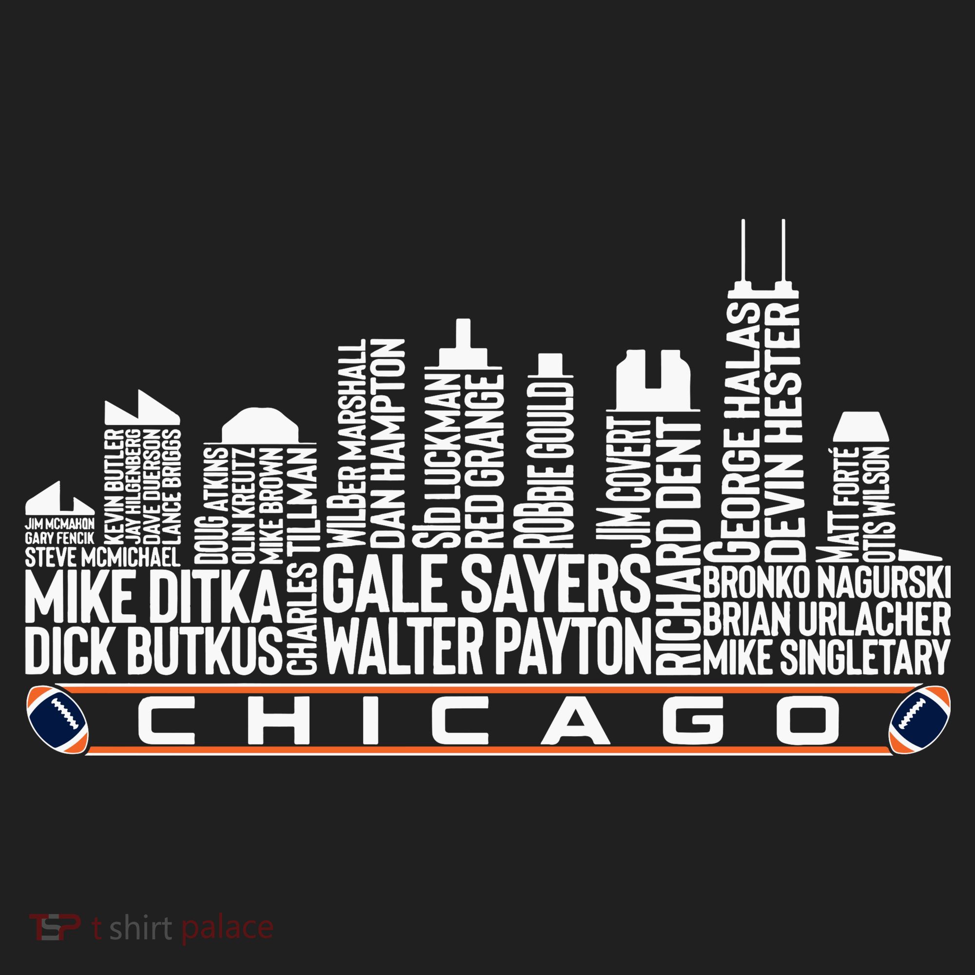 Chicago Football Legend Chicago Skyline V.I.T. Fleece Crew Sweatshirt
