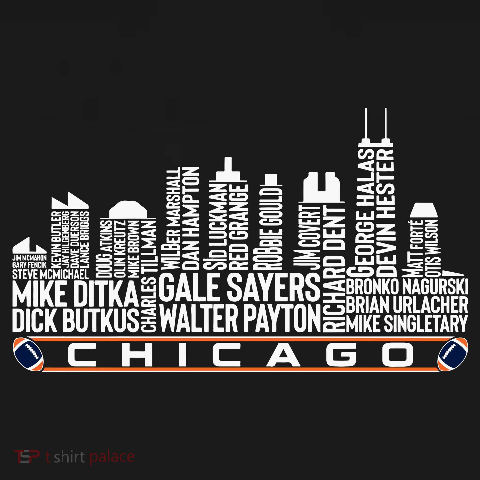 Chicago Football Legend Chicago Skyline Women's Hoodie