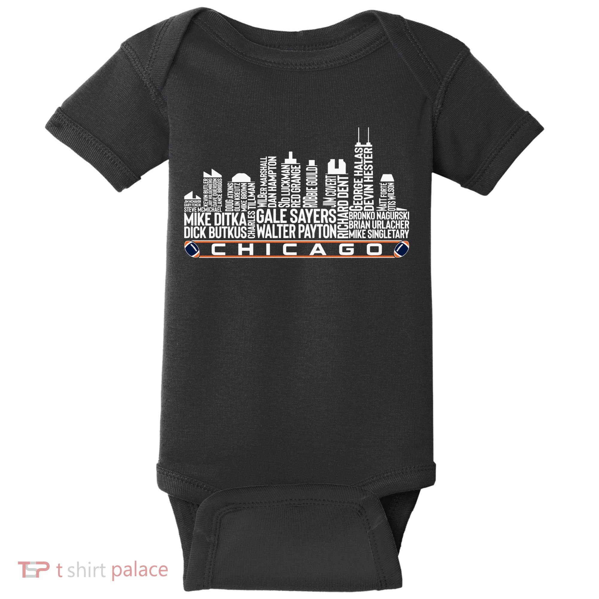 Chicago Football Legend Chicago Skyline Baby Bodysuit