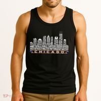 Chicago Football Legend Chicago Skyline Tank Top thumb 3