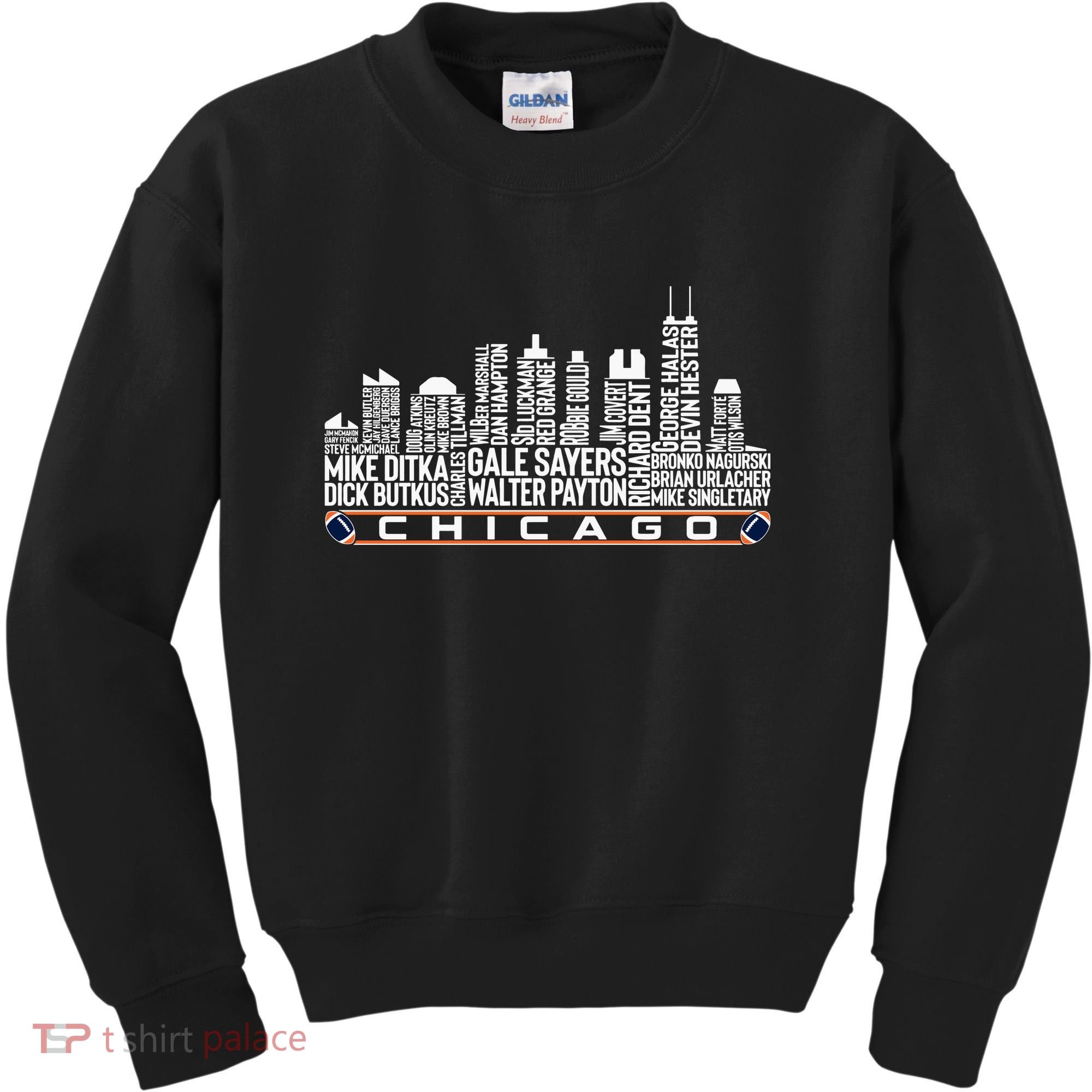 Chicago Football Legend Chicago Skyline Kids Sweatshirt