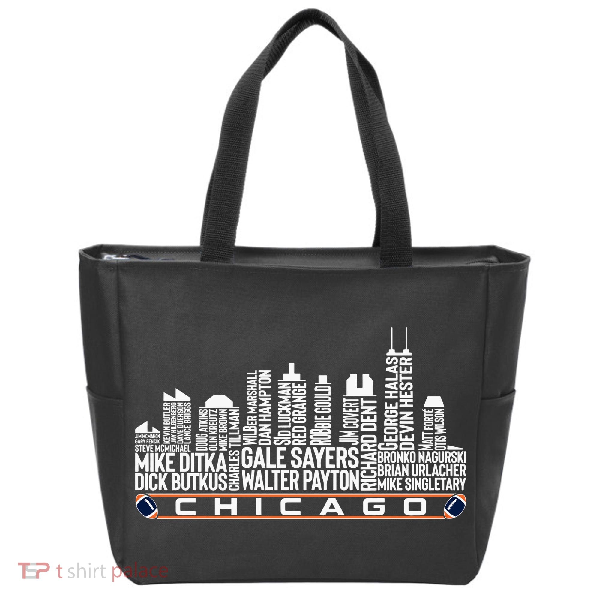 Chicago Football Legend Chicago Skyline Tote Bag