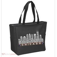 Chicago Football Legend Chicago Skyline Tote Bag thumb 2