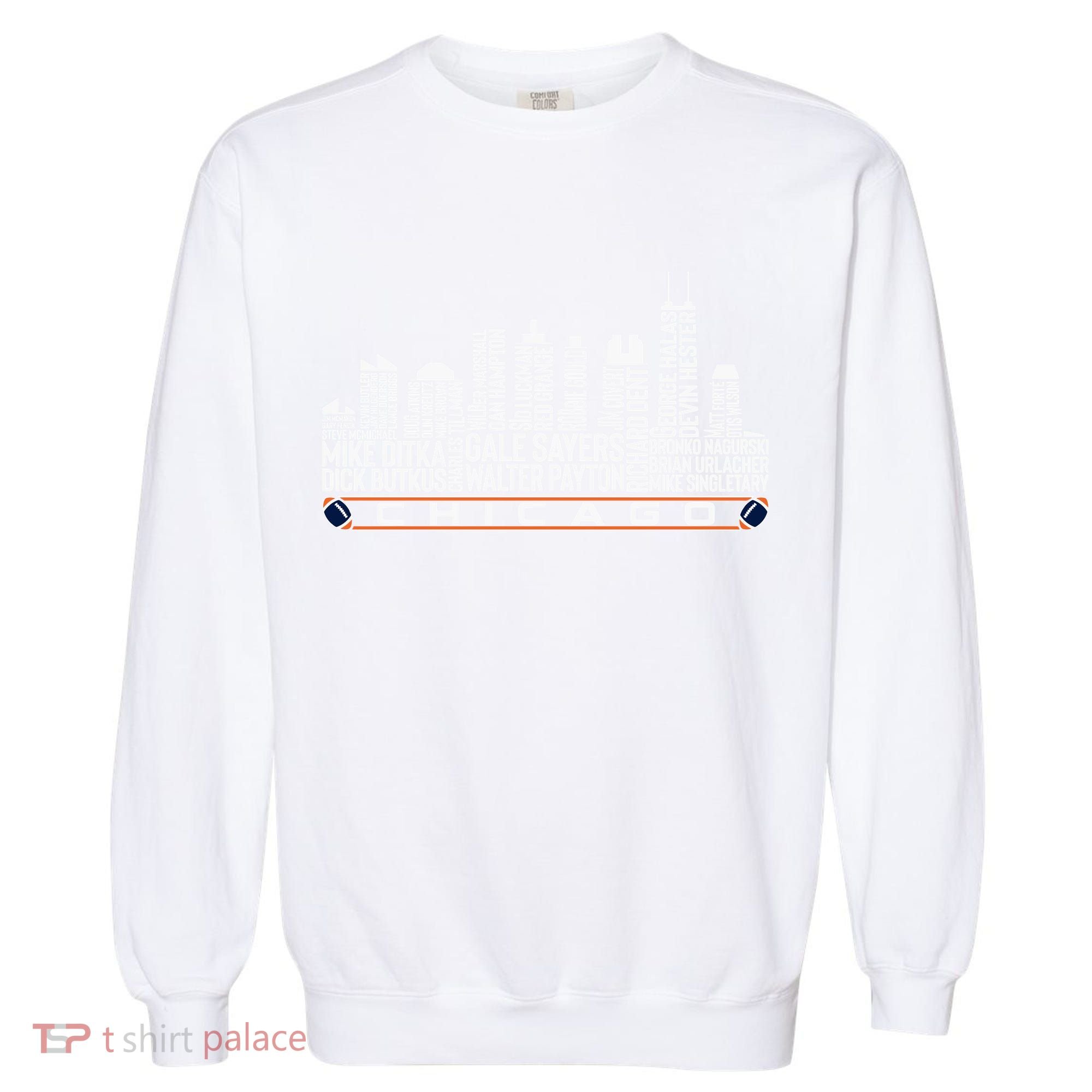 Chicago Football Legend Chicago Skyline Garment-Dyed Sweatshirt