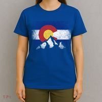 Colorado Flag Mountain Ski Winter Gift Hiker Hiking Camping Gift T-Shirt thumb 4