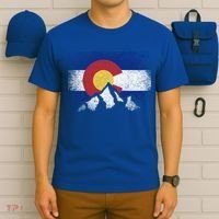 Colorado Flag Mountain Ski Winter Gift Hiker Hiking Camping Gift T-Shirt thumb 6