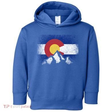 Colorado Flag Mountain Ski Winter Gift Hiker Hiking Camping Gift Toddler Hoodie