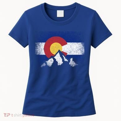 Colorado Flag Mountain Ski Winter Gift Hiker Hiking Camping Gift Women's T-Shirt