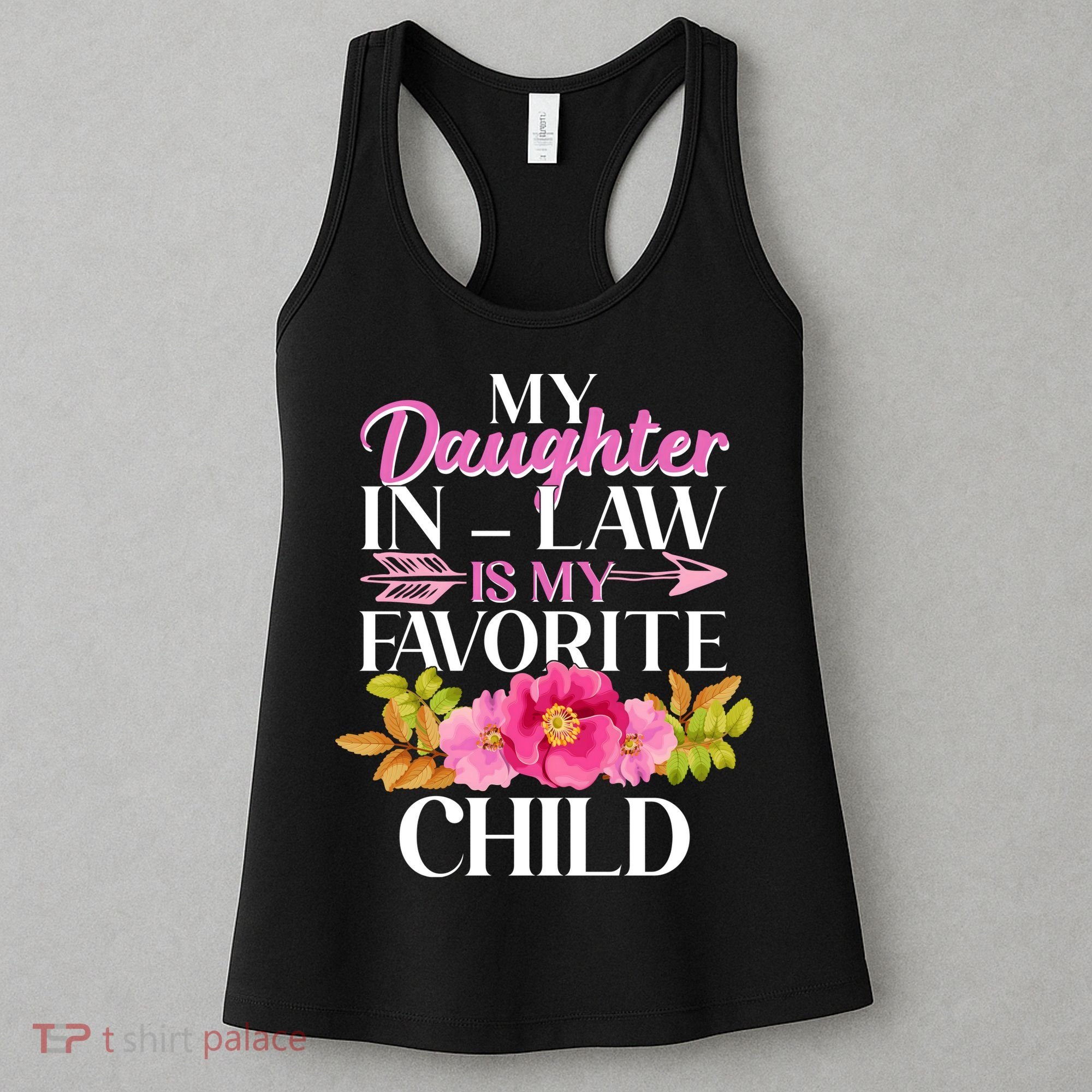 Cute Floral My Daughter In Law Is My Favorite Child Women's Tank Top