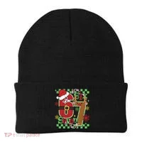 Christmas Funny Meme Six Seven 67 Beanie thumb 0