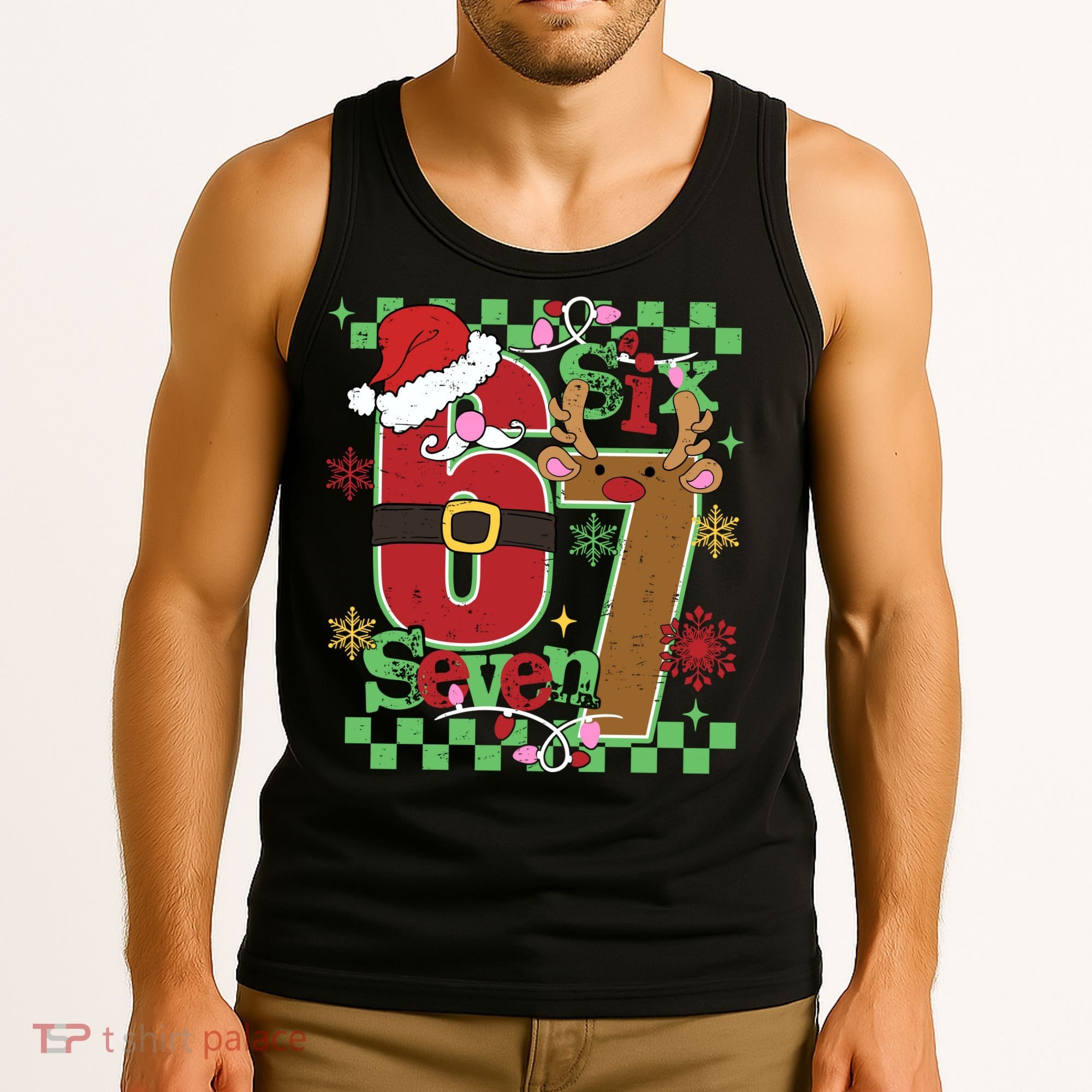 Christmas Funny Meme Six Seven 67 Tank Top
