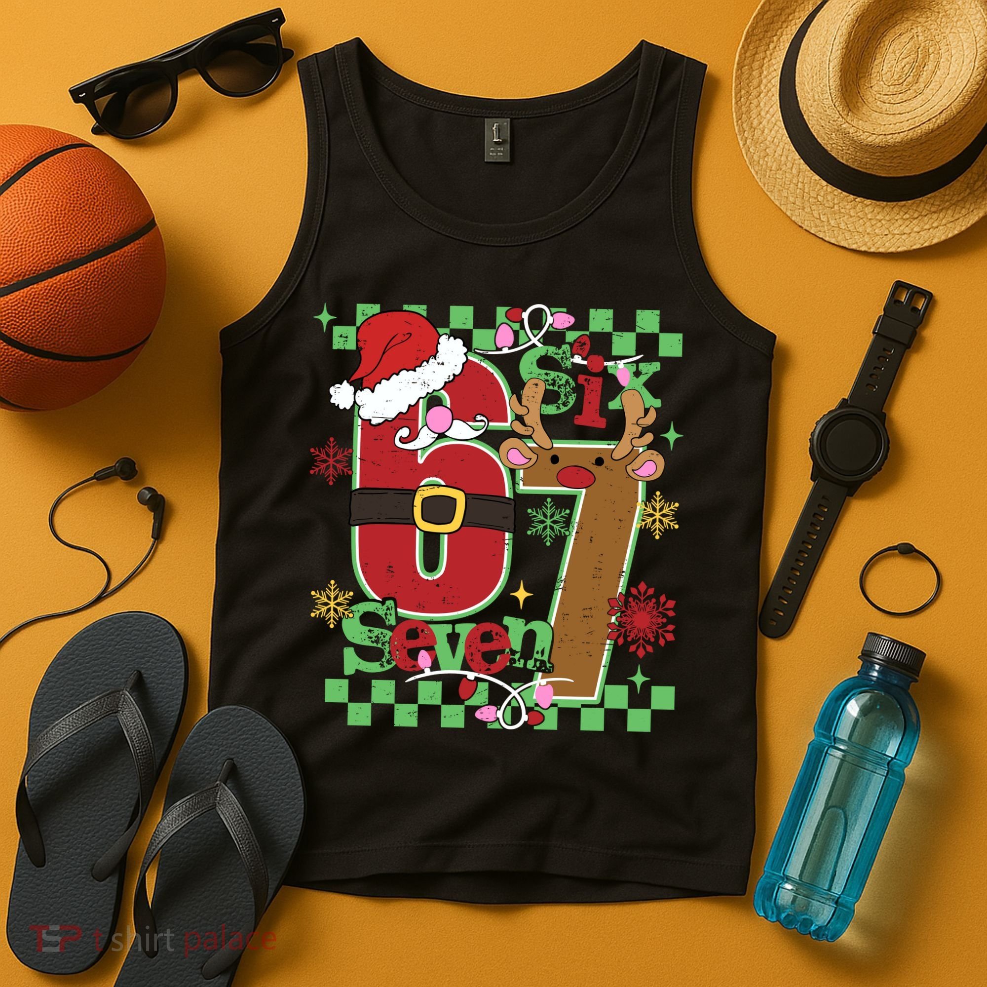 Christmas Funny Meme Six Seven 67 Tank Top