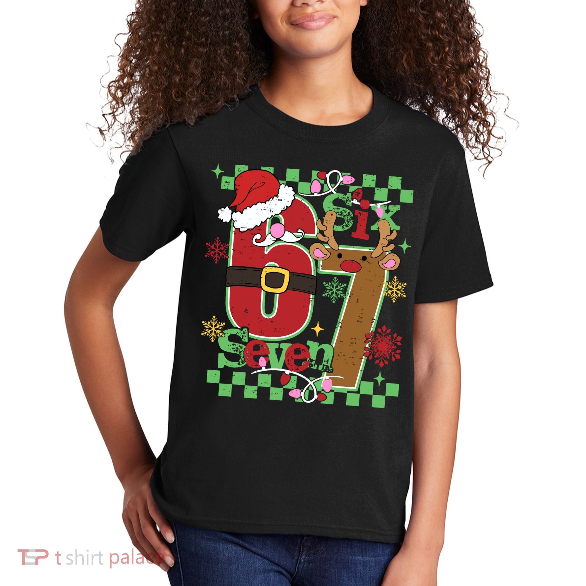 Christmas Funny Meme Six Seven 67 Kids T-Shirt