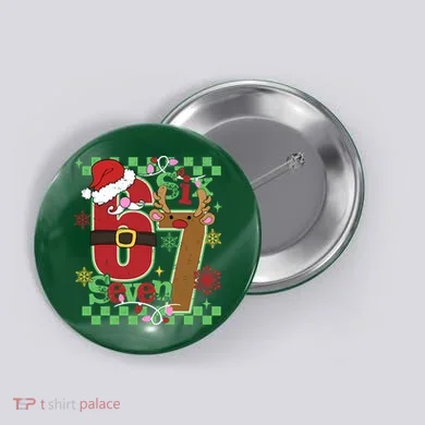 Christmas Funny Meme Six Seven 67 Button