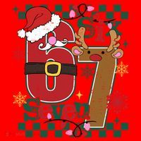Christmas Funny Meme Six Seven 67 Santa Hat thumb 1
