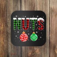 ChestNuts Funny Matching Chestnuts Christmas Couples Nuts Coaster thumb 0