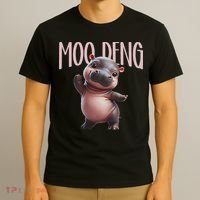 Cute Funny Moo Deng Baby Boo Deng Baby Hippo Zoo For Family T-Shirt thumb 3