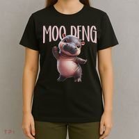 Cute Funny Moo Deng Baby Boo Deng Baby Hippo Zoo For Family T-Shirt thumb 4