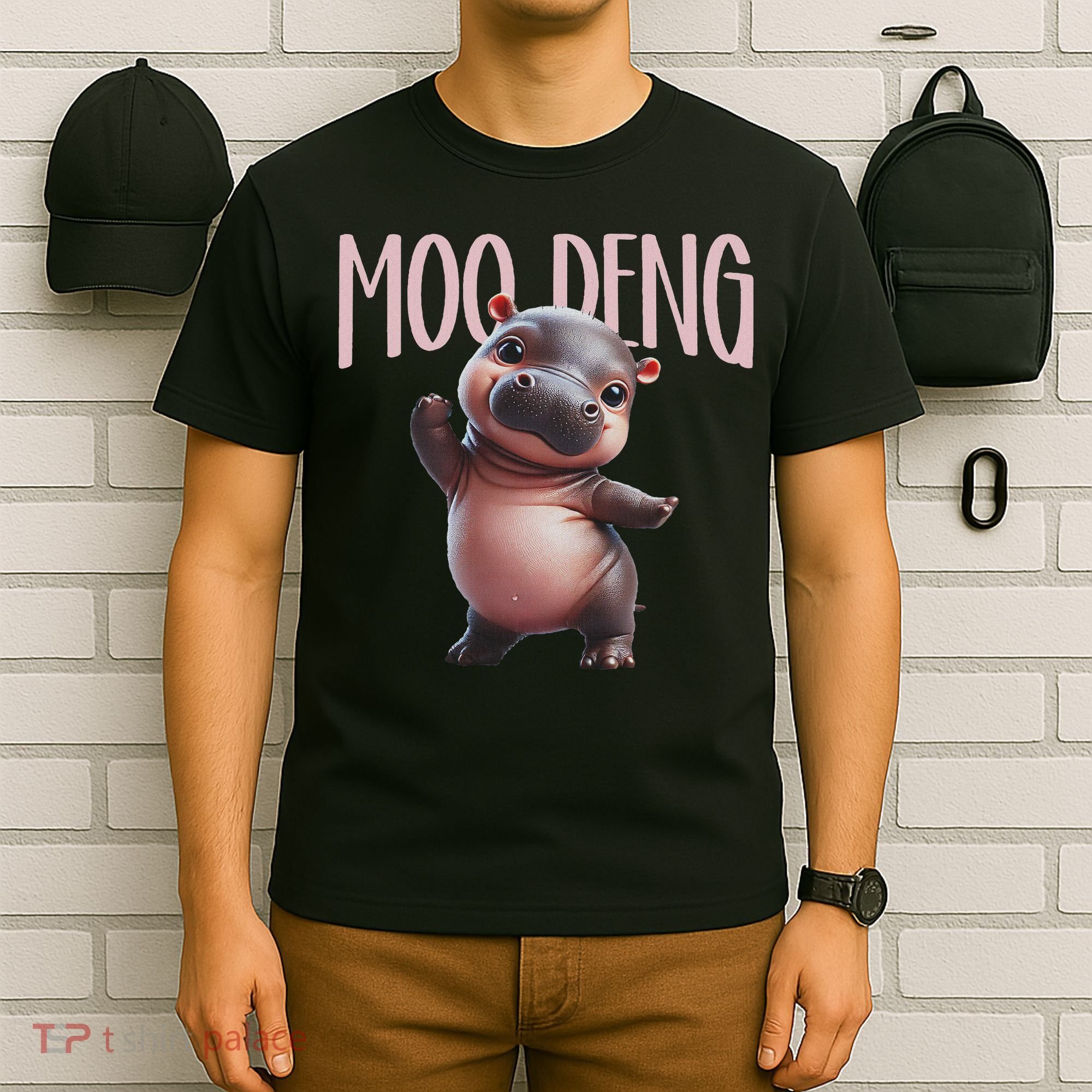 Cute Funny Moo Deng Baby Boo Deng Baby Hippo Zoo For Family T-Shirt