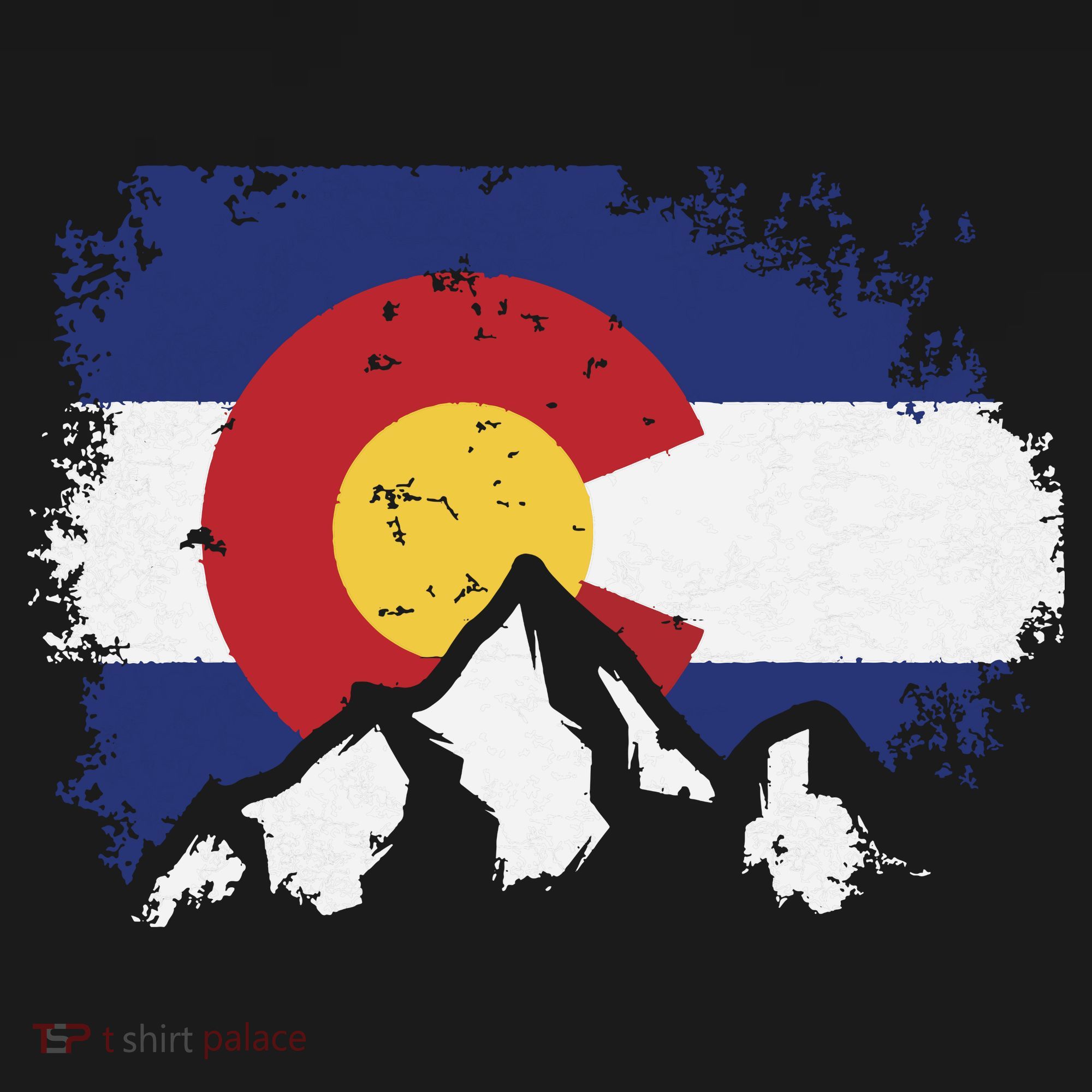 Colorado Flag Mountain Ski Winter Gift Hiker Hiking Camping T-Shirt