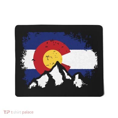 Colorado Flag Mountain Ski Winter Gift Hiker Hiking Camping Mousepad
