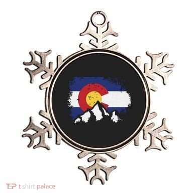Colorado Flag Mountain Ski Winter Gift Hiker Hiking Camping Ornament