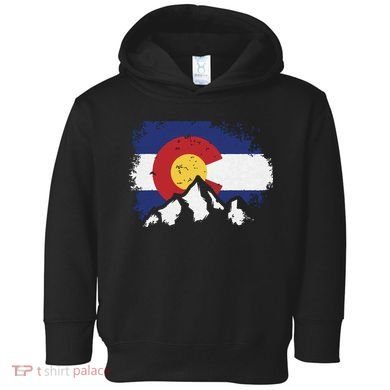 Colorado Flag Mountain Ski Winter Gift Hiker Hiking Camping Toddler Hoodie