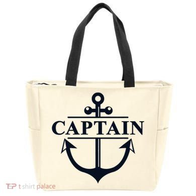 Captain & First Mate Matching Set Pontoon Boat Sailing Tote Bag