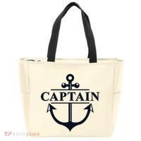 Captain & First Mate Matching Set Pontoon Boat Sailing Tote Bag thumb 0