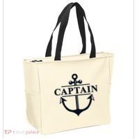 Captain & First Mate Matching Set Pontoon Boat Sailing Tote Bag thumb 2