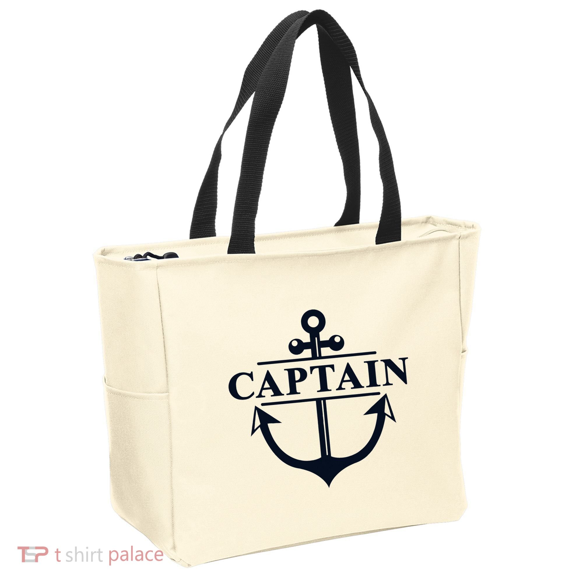 Captain & First Mate Matching Set Pontoon Boat Sailing Tote Bag