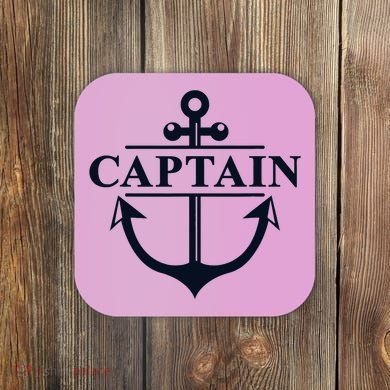 Captain & First Mate Matching Set Pontoon Boat Sailing Coaster