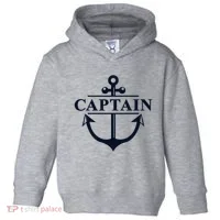 Captain & First Mate Matching Set Pontoon Boat Sailing Toddler Hoodie thumb 0