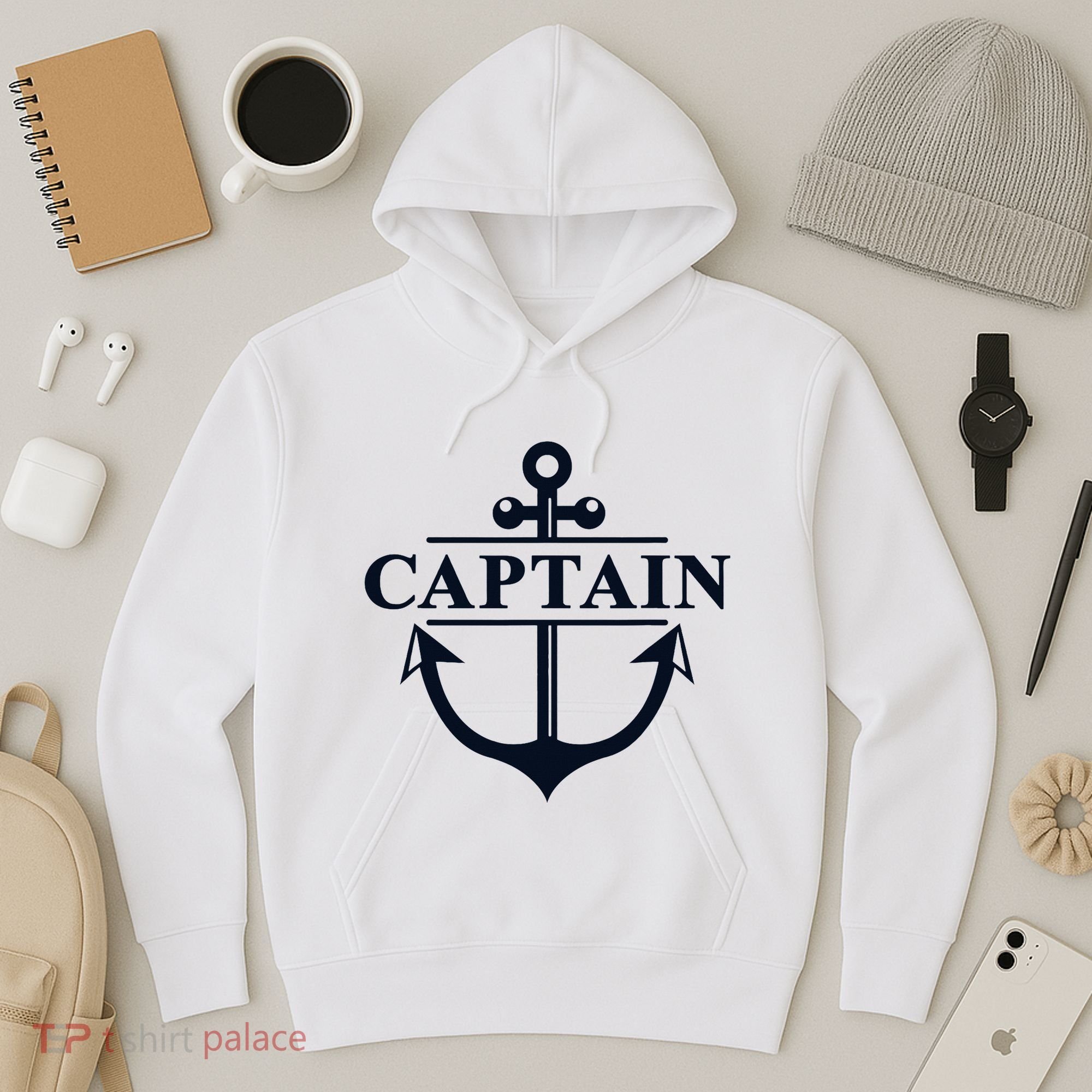 Captain & First Mate Matching Set Pontoon Boat Sailing Hoodie