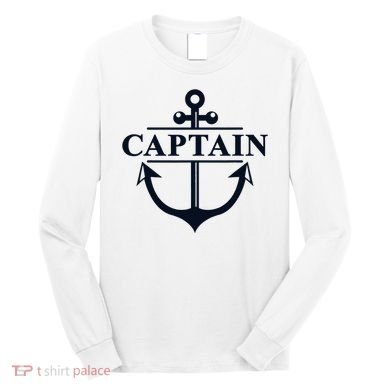 Captain & First Mate Matching Set Pontoon Boat Sailing Long Sleeve Shirt