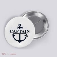 Captain & First Mate Matching Set Pontoon Boat Sailing Button thumb 0