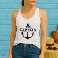 Captain & First Mate Matching Set Pontoon Boat Sailing Women's Tank Top thumb 2