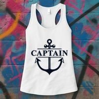Captain & First Mate Matching Set Pontoon Boat Sailing Women's Tank Top thumb 3