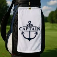 Captain & First Mate Matching Set Pontoon Boat Sailing Golf Towel thumb 2