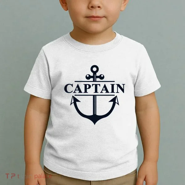 Captain & First Mate Matching Set Pontoon Boat Sailing Toddler T-Shirt