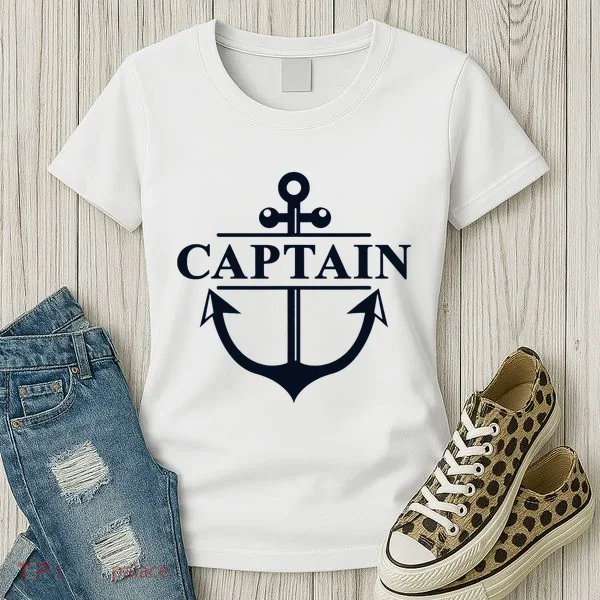 Captain & First Mate Matching Set Pontoon Boat Sailing Women's T-Shirt