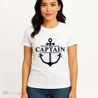 Captain & First Mate Matching Set Pontoon Boat Sailing Women's T-Shirt thumb 4