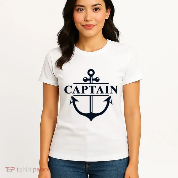 Captain & First Mate Matching Set Pontoon Boat Sailing Women's T-Shirt