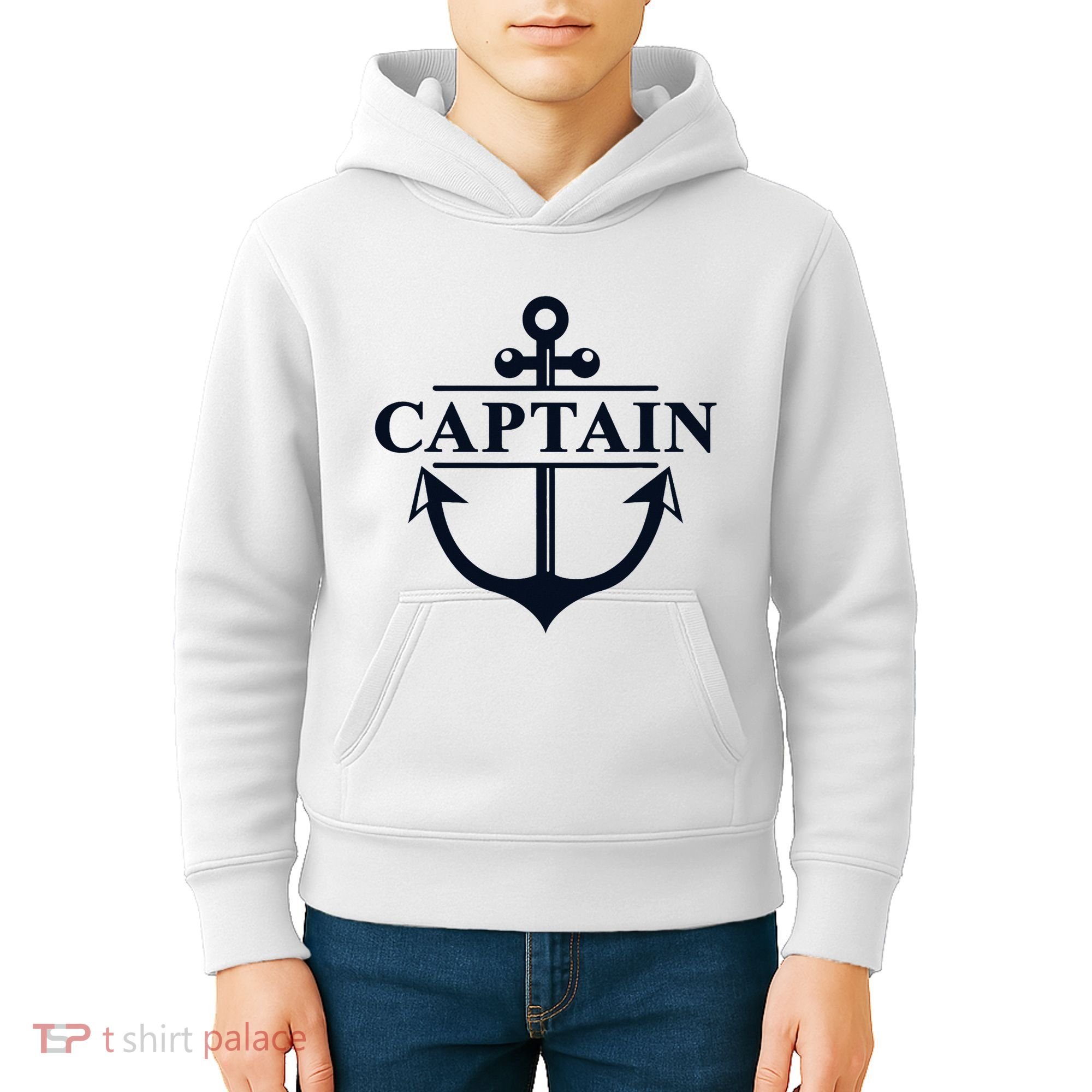 Captain & First Mate Matching Set Pontoon Boat Sailing Kids Hoodie