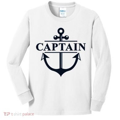 Captain & First Mate Matching Set Pontoon Boat Sailing Kids Long Sleeve Shirt