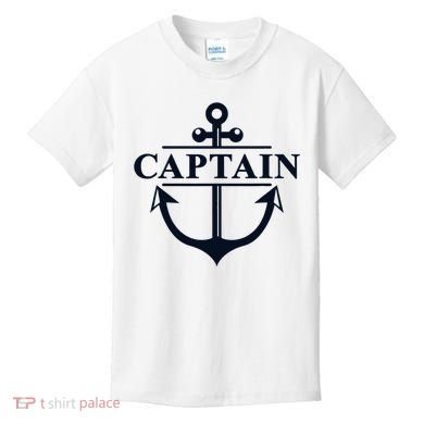 Captain & First Mate Matching Set Pontoon Boat Sailing Kids T-Shirt