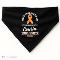 Cousin Fights Multiple Sclerosis Ms Warrior Gift USA-Made Doggie Bandana thumb 0